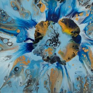 Blue Gold Vortex 59 x 41.5 x 2 cms