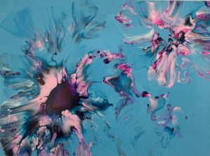 Burning Bloom in the Midday Sun 80 x 60 x 4 cms
