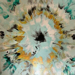 Fishes in the Whirlpool 100 x 100 x 4 cms