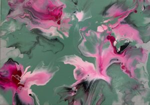 Floating Pinks - 42 x 30 x 2cms