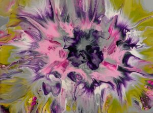 Pink and Purple Burst - 61 x 46 x 2cms