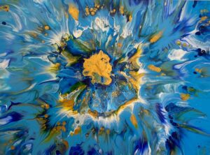Blue Gold Gust 80 x 60 x 2 cms