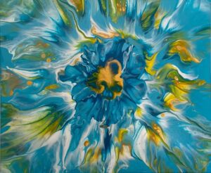 Turquoise Gold 60.5 x 50.5 x 2 cms