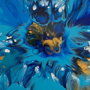 Blue and Gold Lair 60 x 42 x 2cms