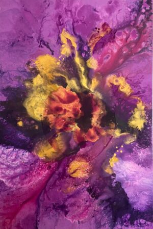 Gold on Purples 91 x 61 x 2cms