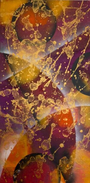 Splattering of Sputniks 100 x 50 x 2cms